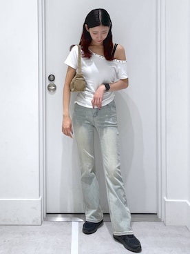 「アイテム（ハンドバッグ）」を使った、まゆさん（レディース・167cm）の夏コーディネート