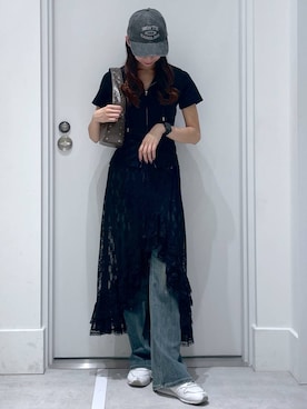 「アイテム（パーカー）」を使った、まゆさん（レディース・167cm）の夏コーディネート