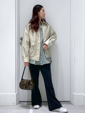 「FOREVER 21」｜「アイテム（ブルゾン）」を使った、まゆさん（レディース・167cm）の春コーディネート