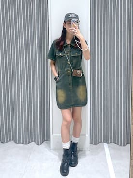 「アイテム（財布）」を使った、まゆさん（レディース・167cm）の夏コーディネート
