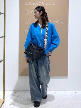 「Elura（エルーラ）のストレッチレースプルオーバー/1067912（Tシャツ/カットソー、ホワイト系）」を使った、まゆさん（レディース・167cm）の秋コーディネート