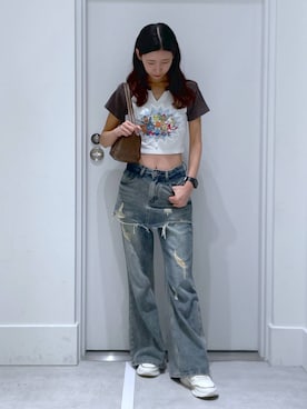 「FOREVER 21（フォーエバー トゥエンティーワン）のアイテム」を使った、まゆさん（レディース・167cm）の夏コーディネート