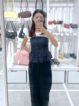 「アイテム（その他トップス、ブルー系）」を使った、まゆさん（レディース・167cm）の夏コーディネート