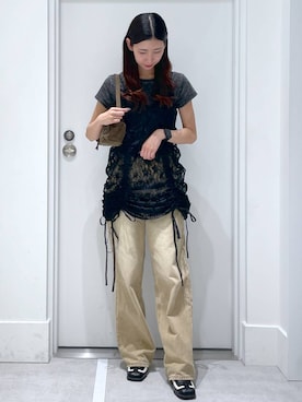 「高見え」｜「アイテム（パンプス）」を使った、まゆさん（レディース・167cm）の夏コーディネート