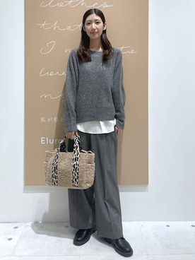 「デート/ロマンティック」｜「アイテム（トートバッグ）」を使った、まゆさん（レディース・167cm）の秋コーディネート