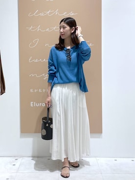「Elura（エルーラ）のアイテム」を使った、まゆさん（レディース・167cm）の夏コーディネート