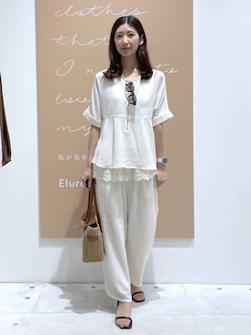 「Elura（エルーラ）のアイテム」を使った、まゆさん（レディース・167cm）の夏コーディネート