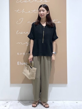 「Elura（エルーラ）のアイテム」を使った、まゆさん（レディース・167cm）の夏コーディネート