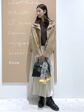 「Elura（エルーラ）の毛玉しらずボートプルオーバー/571778（ニット/セーター）」を使った、まゆさん（レディース・167cm）の秋コーディネート
