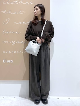 「Elura（エルーラ）の毛玉しらずボートプルオーバー/571778（ニット/セーター）」を使った、まゆさん（レディース・167cm）の秋コーディネート