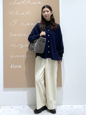 「デート/ロマンティック」｜「アイテム（トートバッグ）」を使った、まゆさん（レディース・167cm）の秋コーディネート