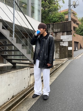 「WHIMSIC（ウィムジック）のアイテム（ジャケット/アウター）」を使った、yuyastreetさん（メンズ・174cm）の秋コーディネート