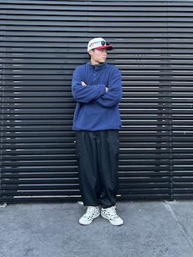 「アイテム（キャップ、ホワイト系）」を使った、yuyastreetさん（メンズ・174cm）の秋コーディネート