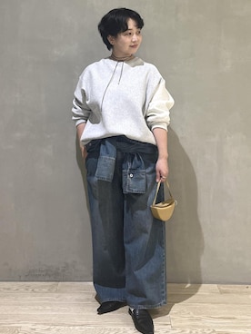 「アイテム（つなぎ/オールインワン）」を使った、takedaさん（レディース・154cm）の秋コーディネート