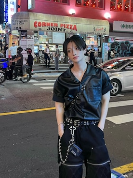 「XEN0S のアイテム（パンツ、ホワイト系）」を使った、HIKARU さん（メンズ・168cm）の夏コーディネート