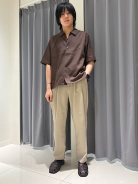 「SENSE OF PLACE by URBAN RESEARCH(センスオブプレイスバイアーバンリサーチ)のトラックソールグルカサンダル(サンダル、ブラウン系)」を使った、koukiさん(メンズ・171cm)の夏コーディネート