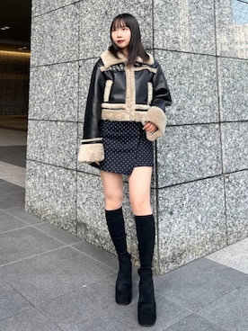 「EMODA（エモダ）のアイテム」を使った、田中愛生さん（レディース・158cm）の秋コーディネート