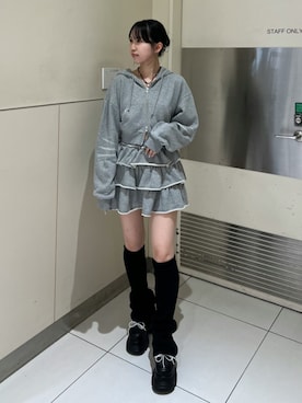 「EMODA（エモダ）のアイテム」を使った、田中愛生さん（レディース・158cm）の秋コーディネート