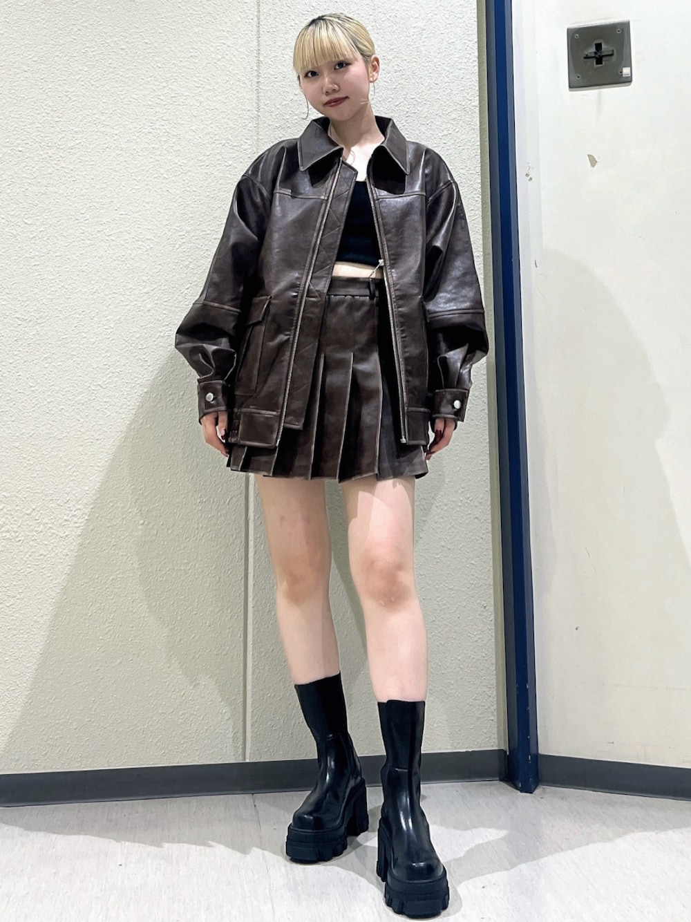 EMODAヴィンテージライクオーバーブルゾン ジャケット×スカート EMODA