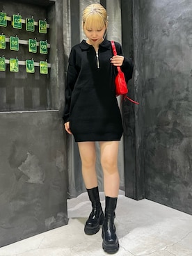 「EMODA」｜「アイテム（ワンピース/ドレス）」を使った、田中愛生さん（レディース・158cm）の秋コーディネート
