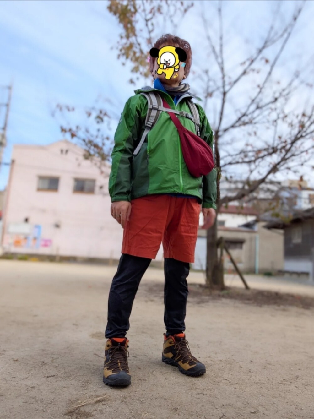 mont-bellのナイロンジャケット（グリーン系）を使った人気