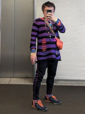 「PUNYUS（プニュズ）のアイテム」を使った、ねむりねむりさん（メンズ・168cm）の秋コーディネート