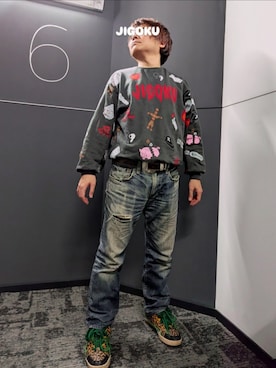 「PUNYUS（プニュズ）のアイテム」を使った、ねむりねむりさん（メンズ・168cm）の冬コーディネート