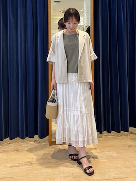 「MICO COULIER（ミコクリエ）のアイテム」を使った、tomonaさん（レディース・159cm）の夏コーディネート