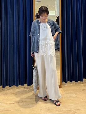 「MICO COULIER（ミコクリエ）のアイテム」を使った、tomonaさん（レディース・159cm）の夏コーディネート