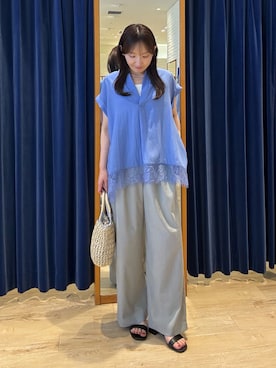 「MICO COULIER（ミコクリエ）のアイテム」を使った、tomonaさん（レディース・159cm）の夏コーディネート