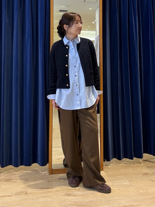 ブークレーニット クルーネックカーディガン