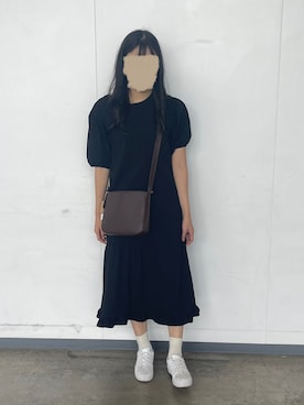 「ホワイトスニーカー」｜「アイテム（ワンピース/ドレス）」を使った、miさん（レディース・164cm）の夏コーディネート