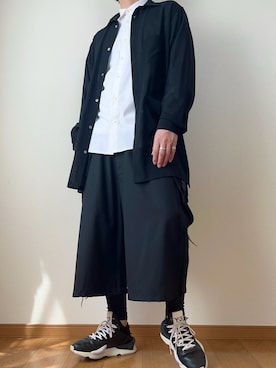 「Handmade（ハンドメイド）のアイテム（シャツ/ブラウス、ホワイト系）」を使った、kazuya__sasakiさん（メンズ・180cm）の春コーディネート