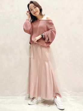 「ごきげんウィーク」｜「アイテム（スカート）」を使った、MAMIさん（レディース・155cm）の春コーディネート