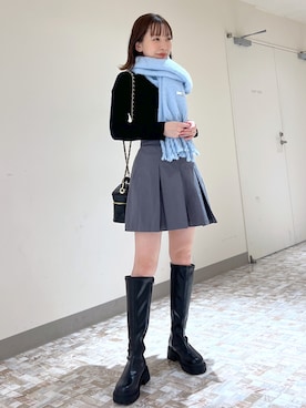 「へザー」｜「アイテム（ブーツ）」を使った、みさっきーさん（レディース・154cm）の冬コーディネート