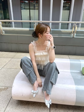 「低身長」｜「アイテム（キャミソール）」を使った、みさっきーさん（レディース・154cm）の夏コーディネート