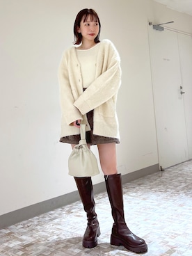 「へザー」｜「アイテム（ブーツ）」を使った、みさっきーさん（レディース・154cm）の秋コーディネート