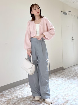 「へザー」｜「アイテム（スラックス）」を使った、みさっきーさん（レディース・154cm）の冬コーディネート