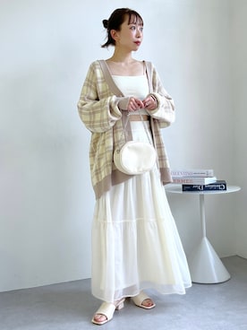 「へザー」｜「アイテム（スカート）」を使った、みさっきーさん（レディース・154cm）の冬コーディネート