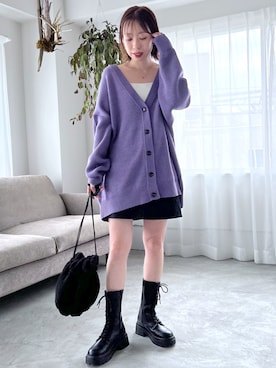 「へザー」｜「アイテム（スカート）」を使った、みさっきーさん（レディース・154cm）の秋コーディネート