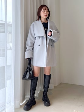 「Heather（ヘザー）のアイテム（その他アウター）」を使った、みさっきーさん（レディース・154cm）の秋コーディネート