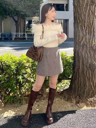 Heather（ヘザー）の「ファーオフショルニット 156582（ニット