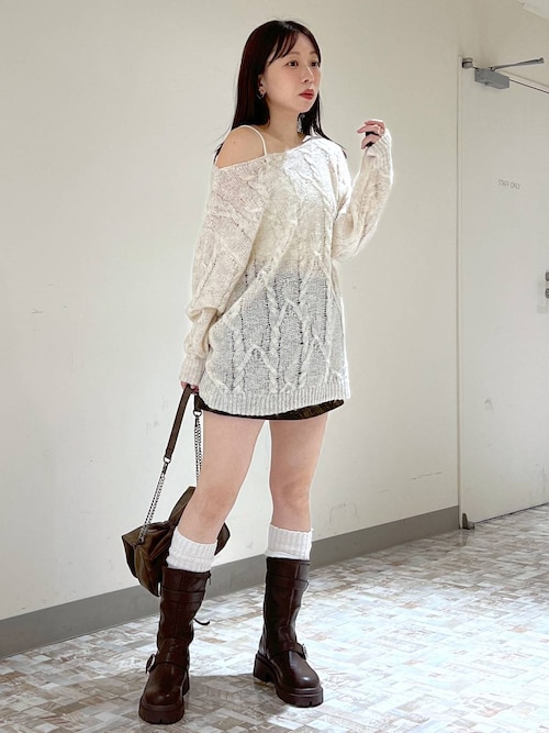 セール】オフショルチュニックニット 145156（ニット/セーター