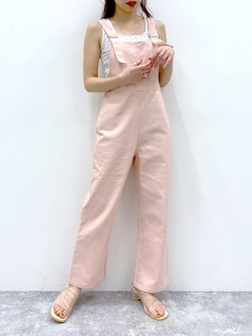 「Heather（ヘザー）のアイテム（オールインワン・サロペット）」を使った、みさっきーさん（レディース・154cm）の夏コーディネート