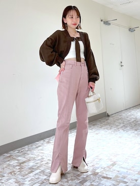 「へザー」｜「アイテム（パンツ）」を使った、みさっきーさん（レディース・154cm）の秋コーディネート