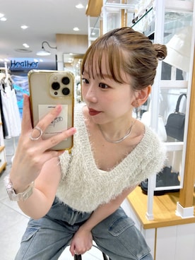 「Heather（ヘザー）のアイテム（ベスト）」を使った、みさっきーさん（レディース・154cm）の夏コーディネート