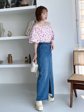 「へザー」｜「アイテム（スカート）」を使った、みさっきーさん（レディース・154cm）の夏コーディネート