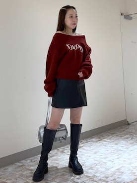 「Heather（ヘザー）のアイテム（ニット/セーター）」を使った、みさっきーさん（レディース・154cm）の秋コーディネート