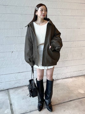 「アイテム（ブルゾン）」を使った、みさっきーさん（レディース・154cm）の冬コーディネート