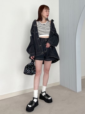 「へザー」｜「アイテム（パンツ）」を使った、みさっきーさん（レディース・154cm）の春コーディネート
